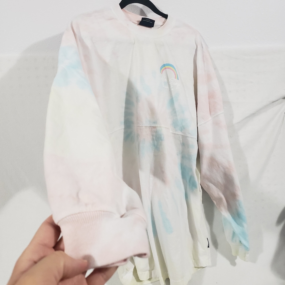 SPIRIT JERSEY Womens Rainbow Tie Dye Bubba Gump Shrimp Long Sleeve Shirt Size L - Picture 5 of 13